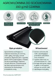 Agrowłóknina czarna 150g/m2 1,2x100m - 2