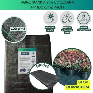 Agrotkanina czarna 100g/m2 4x10m PROFI - 2