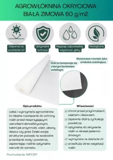 Agrowłóknina biała 60g/m2 3,2x10m Plantex - 2