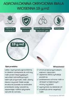 Agrowłóknina biała 19g/m2 3,2x50m Plantex - 2