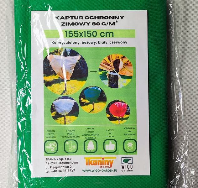 Zimowy kaptur ochronny Agro-worek zielony 155x150cm 5 szt