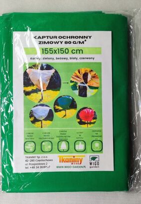 Zimowy kaptur ochronny Agro-worek zielony 155x150cm 5 szt