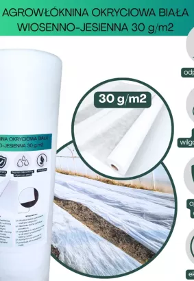 Agrowłóknina biała 30g/m2 6,35x100m Plantex