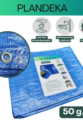 Plandeka PE 50g/m2 3x4m