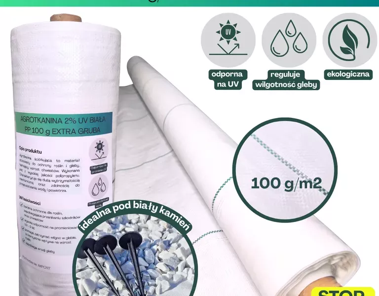 Agrotkanina biała 100g/m2 1,2x20m EXTRA GRUBA