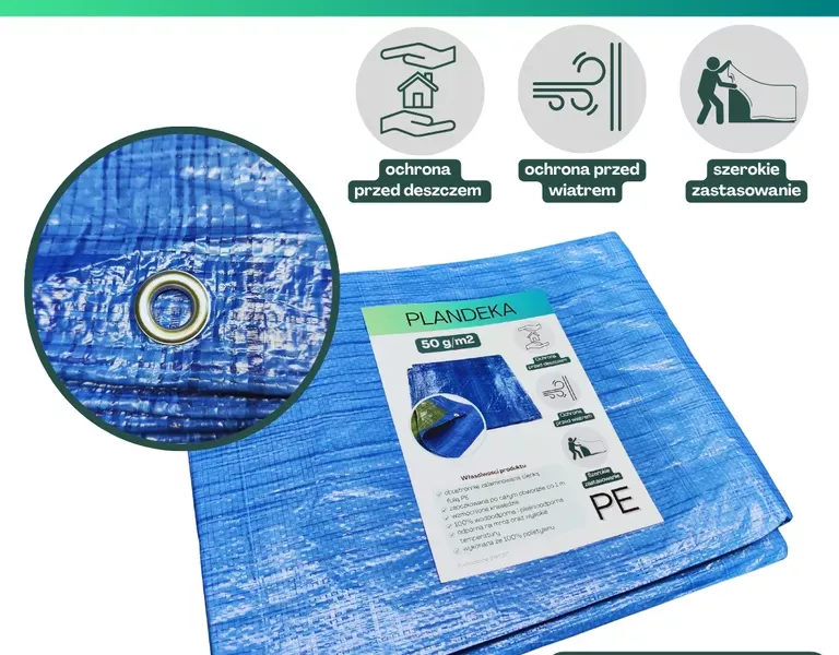 Plandeka PE 50g/m2 3x5m