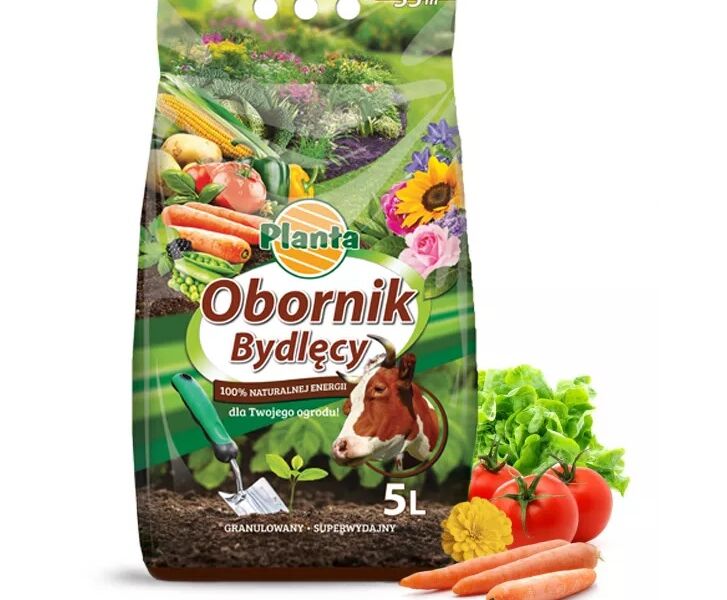 Nawóz naturalny Obornik bydlęcy granulowany 5 litrów