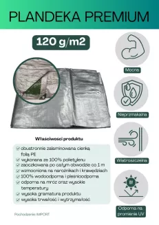 Plandeka PE PROFI 120g/m2 4x12m - 2
