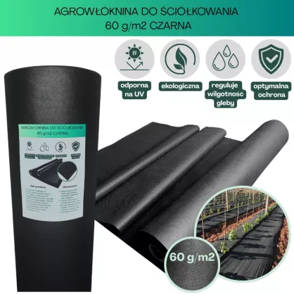 Agrowłóknina czarna Wigo-garden 2% UV 60g/m2 160cm 10mb