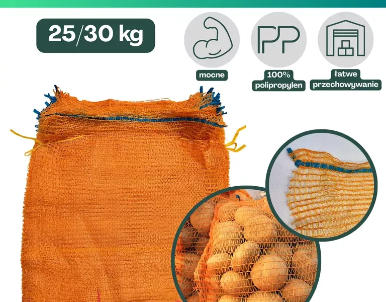 Worki raszlowe 25kg jasny oranż 5 szt