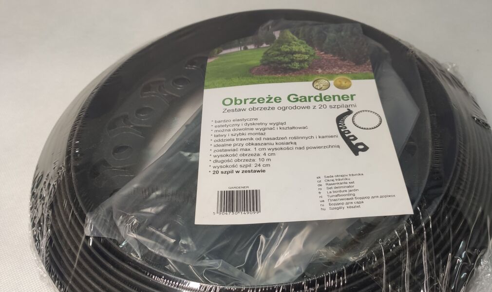 Obrzeże ogrodowe Gardener 4cm x 10m + szpilki