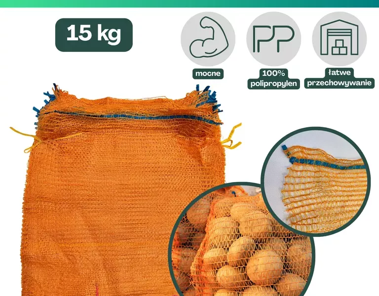 Worki raszlowe 15kg jasny oranż 5 szt
