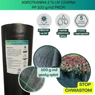 Agrotkanina czarna 100g/m2 2x50m PROFI - 2