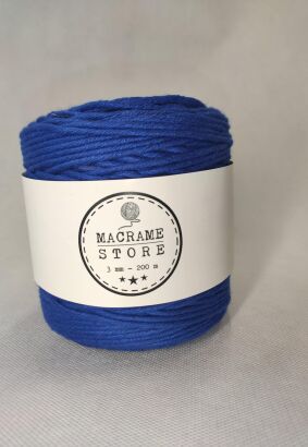 Sznurek do makramy bawełniany royal-blue 3MM/200m