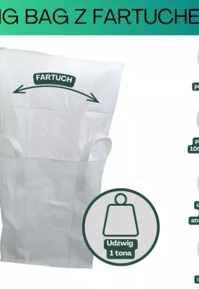 BIG-BAG ECO 91x91x120cm góra fartuch płaskie dno 1 szt