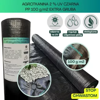 Agrotkanina czarna 100g/m2 2,5x100m EXTRA GRUBA - 2