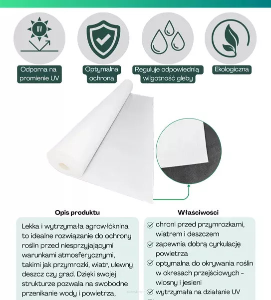 Agrowłóknina biała 30g/m2 4,75x100m Plantex