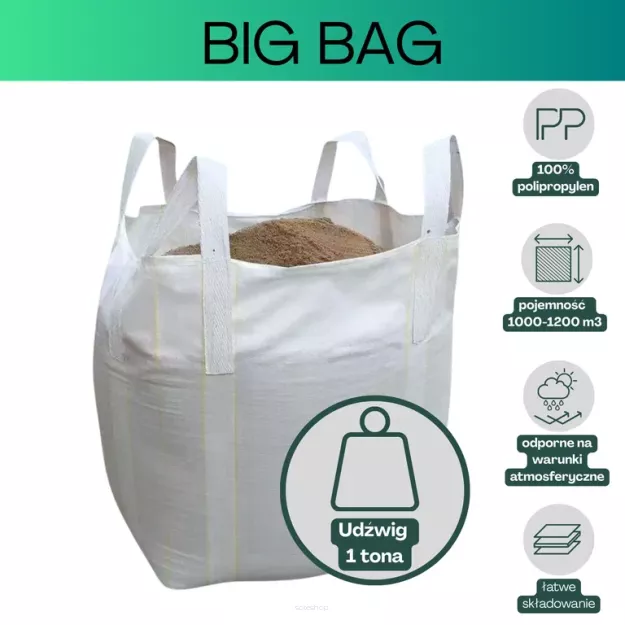 Big bag ECO 90x90x150 płaskie dno góra otwarta 1 szt