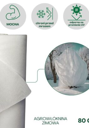 Agrowłóknina biała 80g/m2 1,6x50m Plantex