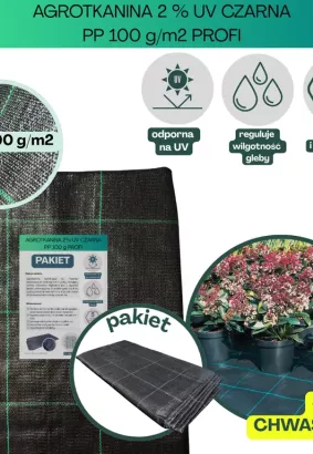 Agrotkanina czarna 100g/m2 2x20m PROFI