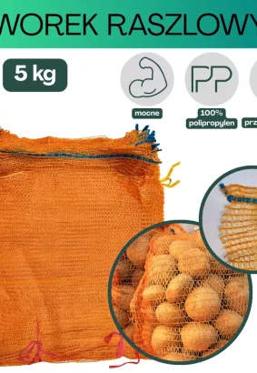 Worki raszlowe 5kg pomarańczowe 50 szt
