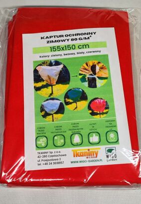 Zimowy kaptur ochronny Agro-worek czerwony 155x150cm 5 szt