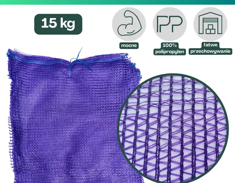 Worki raszlowe 15kg fioletowe 100 szt