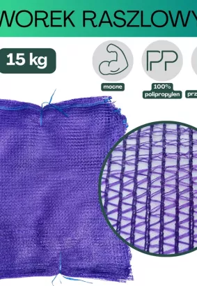 Worki raszlowe 15kg fioletowe 50 szt