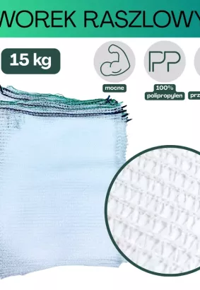 Worki raszlowe 15kg białe 100 szt