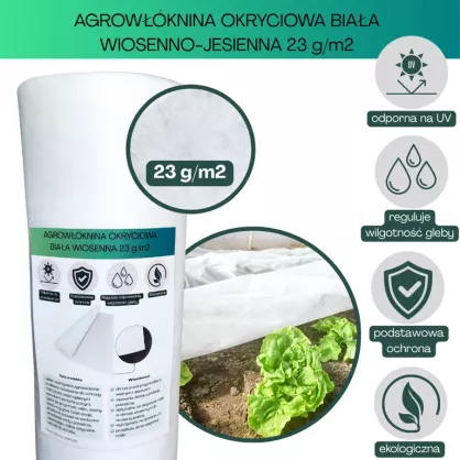 Agrowłóknina biała Plantex 23g/m2 160cm 50mb