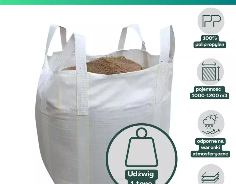 BIG-BAG ECO 90x90x120cm płaskie dno góra otwarta 1 szt