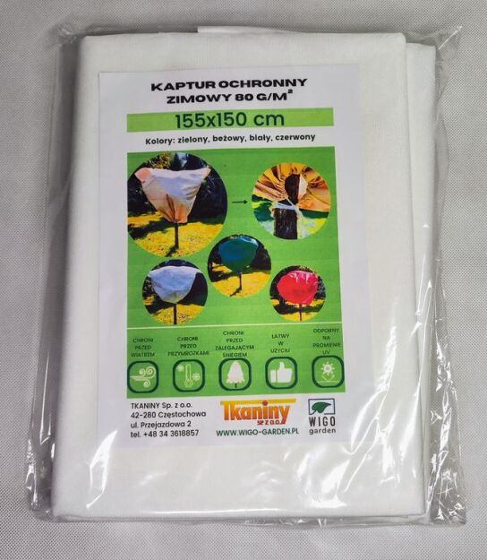 Zimowy kaptur ochronny Agro-worek biały 155x150cm 5szt