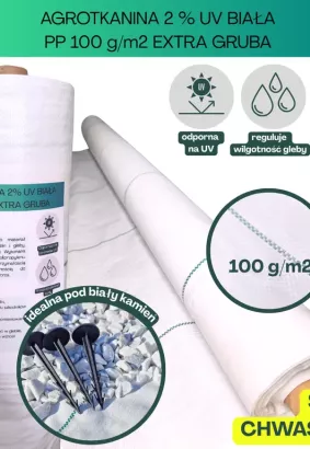 Agrotkanina biała 100g/m2 0,6x100m EXTRA GRUBA