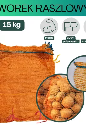 Worki raszlowe 15kg jasny oranż 100 szt