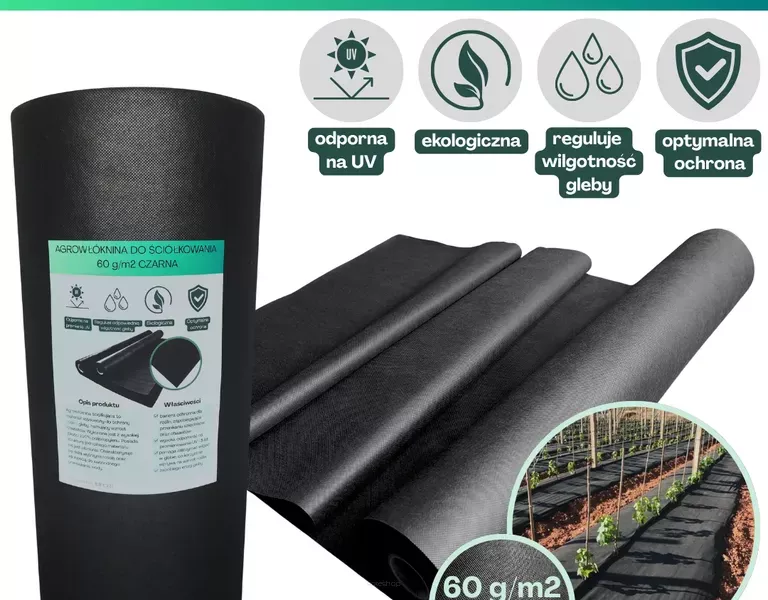 Agrowłóknina czarna 60g/m2 2x10m