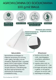 Agrowłóknina biała 100g/m2 2x50m - 2