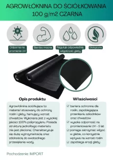 Agrowłóknina czarna 100g/m2 3,2x10m - 2