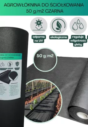 Agrowłóknina czarna 50g/m2 3,2x25m