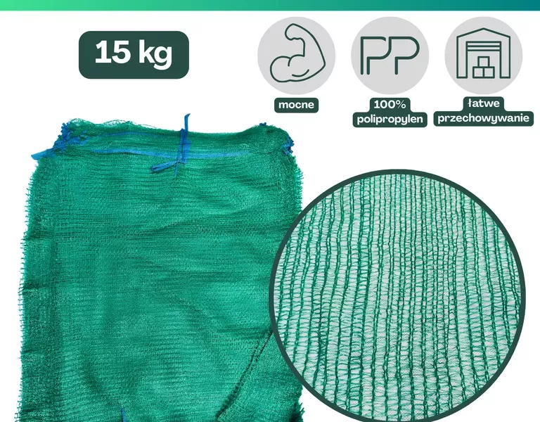 Worki raszlowe 15kg zielone 25 szt